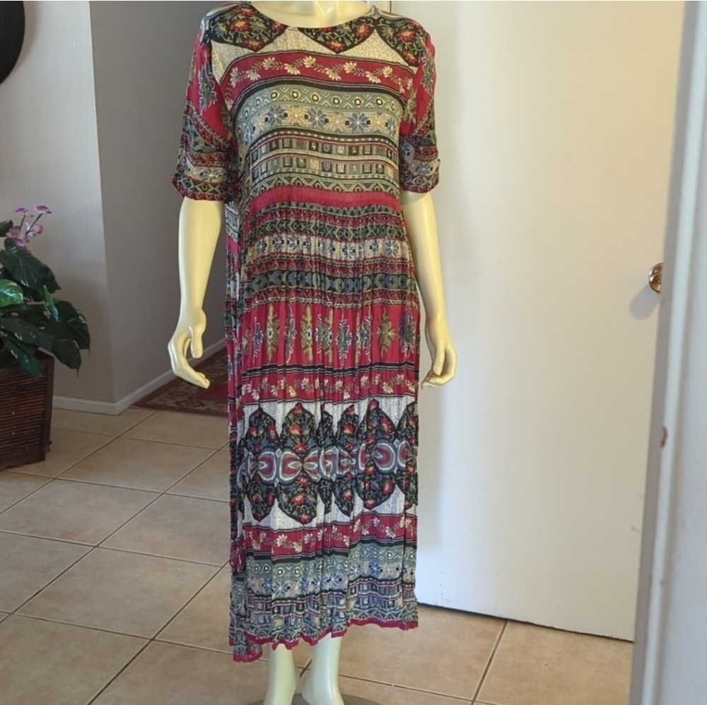 Gauze Tribal Print Maxi Dress - Picture 3 of 11